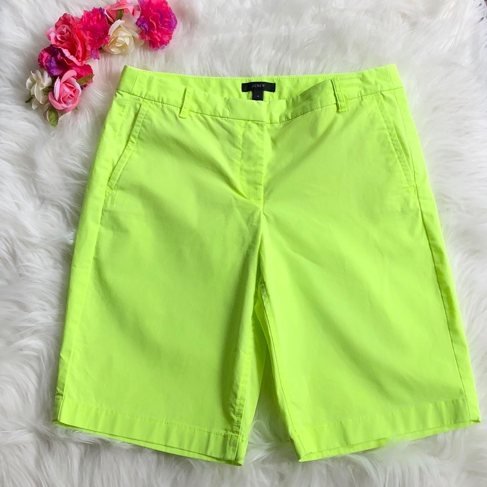 J. Crew Bermuda Shorts Neon Green 4